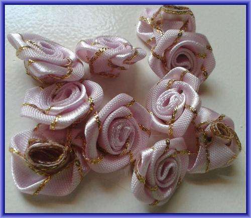 Lilac Material Roses, +/- 13mm - Pack of 10.
