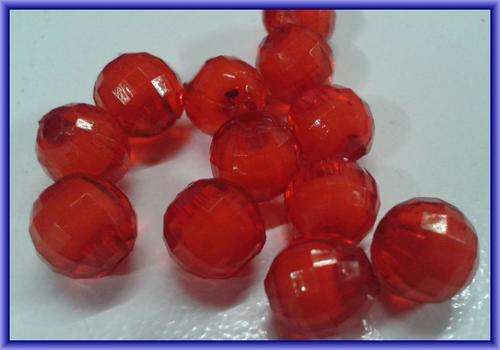 Red Acrylic Facet Rounds, 8mm - Pack of 20.