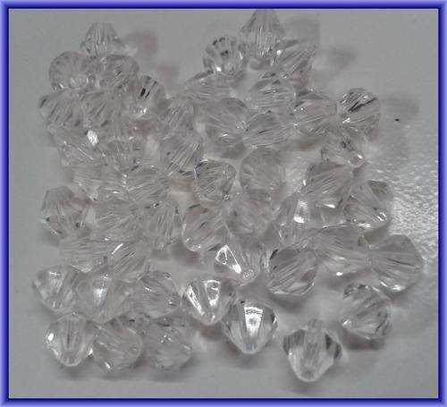 Acrylic Bicones, 7mm - Pack of 50 - Only 1 Available.