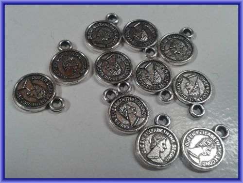 Coin Charm, 10mm x 7mm - Pack of 20.