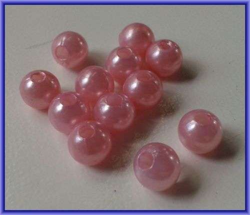 Acrylic Pink Pearls, 8mm - Pack of 20.