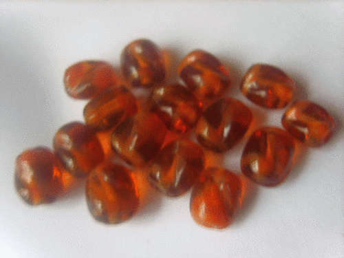 : Amber  Swirl Indian Glass - Pack of 10.