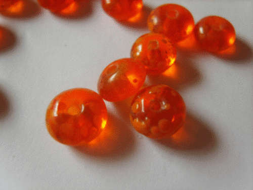 Orange Spotted Discs, 8mm - Pack of 10..