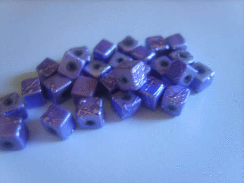 Purple Splash Cubes, 4x4mm -Pack of 10.