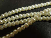 WHITE GLASS PEARLS, 4mm - PER STRING ( +/- 100 per string)