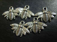 Nickel Bee Charms - Pack of 5.