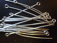 Silver Tone Eyepins, 40mm - Pack of 50.