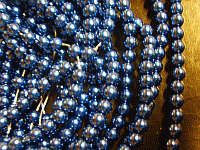 Amazon Blue Glass Pearls, 6mm - Pack of 50.