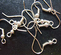 Silver Tone Earring Wires, Pack of 100.