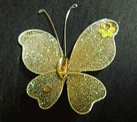 Creamy Golden Stocking Butterfly , 60mm - Sold Individually..