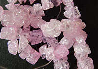 Pink Quartz Crackle Large Chip Sting - Per 20cm String.