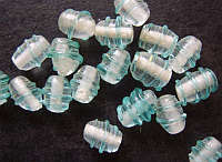 Blue Fancy Spiral Ovals , +/-  9mm X 6mm- Pack of 20.