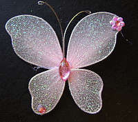 Pink Stocking Butterfly , 70mm - Sold Individually..
