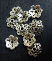 Nickle Beadcaps,  12mm - Pack of 20.