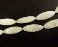 Spring Fever!! White Shell Ovals, 30mm x 11mm  - Pack of 5.