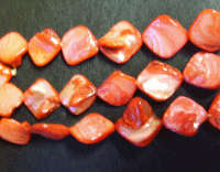 Red Shell Beads, +/- 15mm  - Pack of 5.