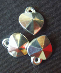 Silver Tone Metalized Facet Heart Charms, 13mm- Pack of 5.