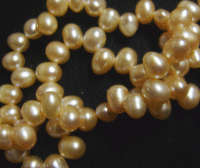 Light Peach Side Drilled Freshwater Pearls , +/-6mm X 8mm - Pack of 10.