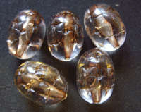 Acrylic Black Oval With Star Design, 20mm x 15mm - Pack of 5.