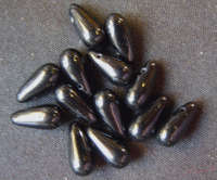 REDUCED! Black Czech Teardrops - Pack of 10.