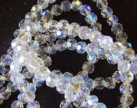 Clear AB Glass Facet Rounds  , 4mm - Pack of 10.
