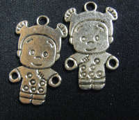 Silver Metal Charms 27mm x 16mm - Pack of 5. LEAD FREE!