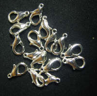 Nickle Lobster Claws, 12mm  - Pack of 20.