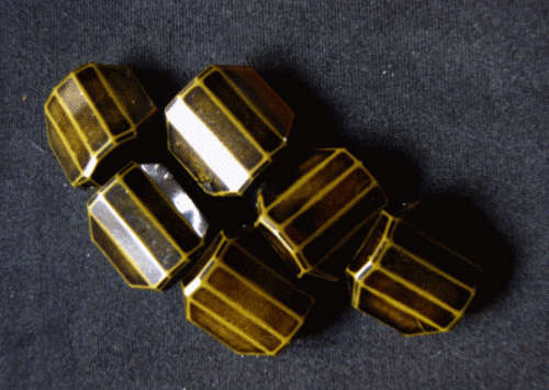 WINTER SALE! Acrylic Black/Olive Green Facet Squares, 19mm x 8mm - Pack of 20.