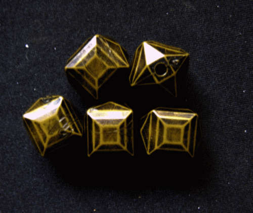 WINTER SALE! Acrylic Black/Olive Green Facet Cube, 16mm  - Pack of 5.