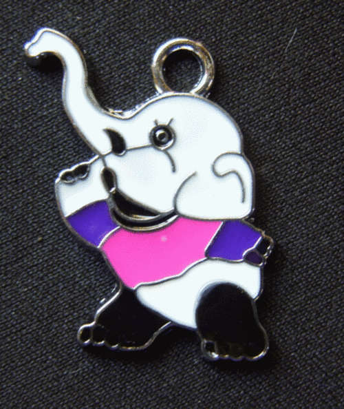 Enamel Charm Elephant, 29mm x 21mm - Sold Individually
