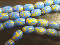 Blue Marble Ovals 13mm x 9mm, 1 x String of 58 Beads.