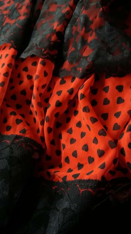 Red and Black Babydoll with g-string - XL/XXL