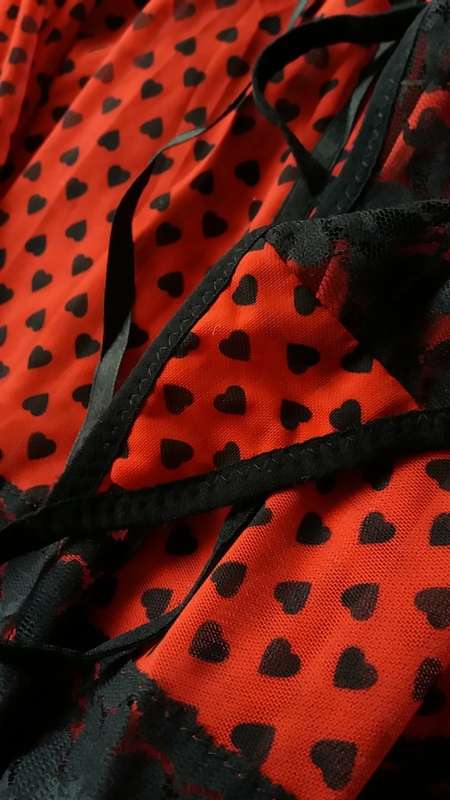 Red and Black Babydoll with g-string - XL/XXL