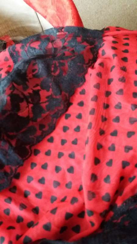 Red and Black Babydoll with g-string - XL/XXL