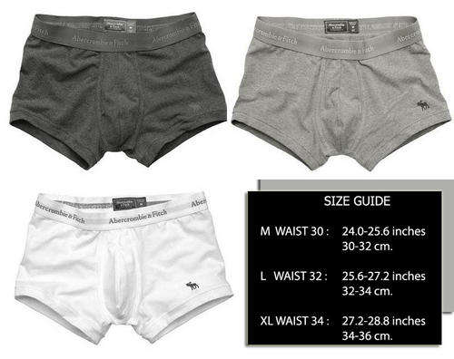 Men's %Abercrombie Boxers 4-Pack Cotton Colours: Black, White, Grey and Dark Grey