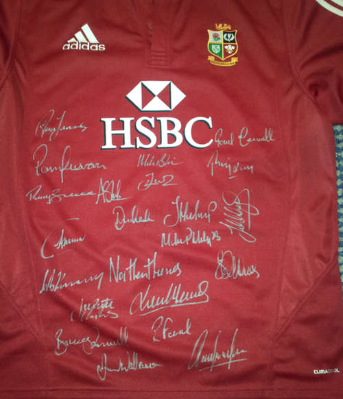 2009 BRITISH AND IRISH LIONS SQUAD SIGNED RUGBY JERSEY-RARE +COA
