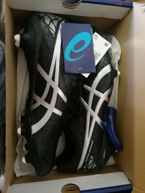 ASICS Men`s Lethal Speed ST Rugby Boots - Black/White size12