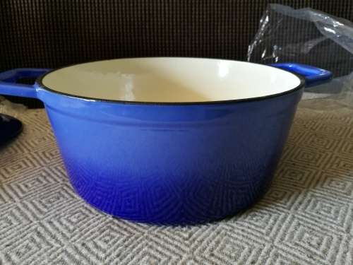 George and Mason - 4.7L Cast Iron Casserole - Blue Enamel