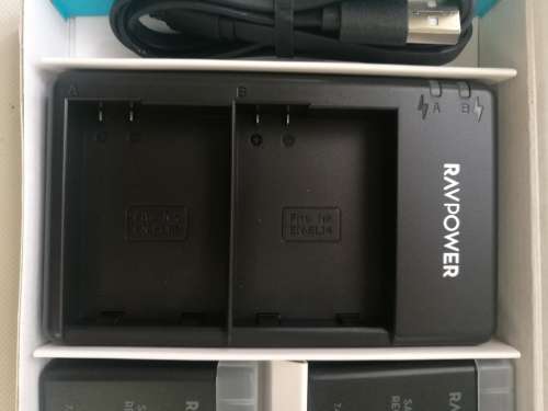 RAVPOWER DUAL BATTERY AND CHARGER KIT FOR Nikon EN-EL 14