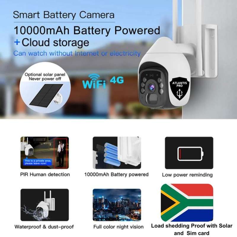Atlantis Pro 4G wireless Solar Security Camera Waterproof and motion detection