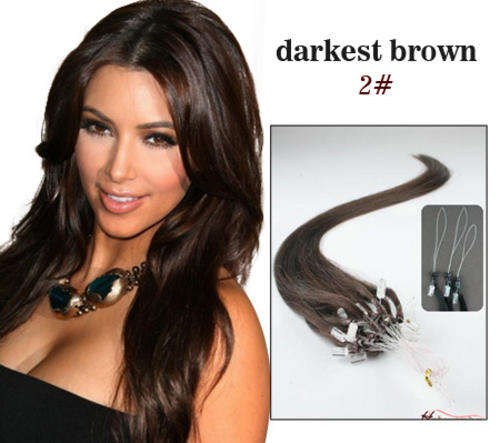 BROWN   **MICRO RING - 100 PIECES HUMAN HAIR FOR BONDING