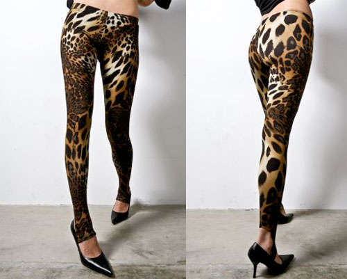 **GENUINE BAD GIRL** TIGHTS BROWN SNAKE SKIN DESIGN SIZE 34