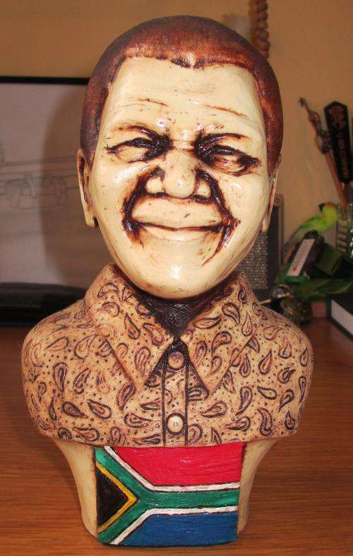 Nelson Mandela Unique bust / statue - Hand made in South Africa
