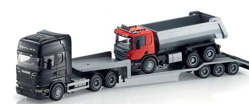Scania R Series 6x4 Truck & Lowbed Trailer - 1:25 scale - 70 cm long