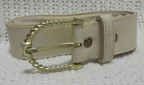 Woolworhts cream belt gold buckle - 16/18
