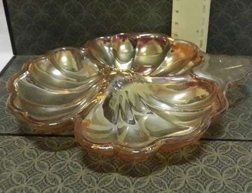 Gorgeous carnival glass 3 division dish