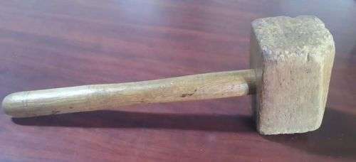 Well used wooden meat hammer