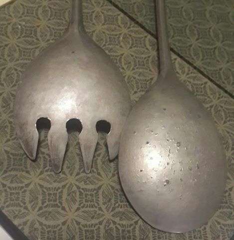 Silver plated salad servers - made in Italy