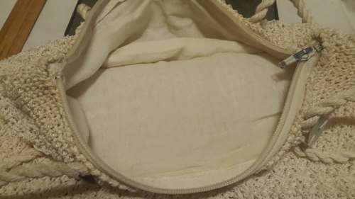 Vintage crocheted ladies handbag - lined