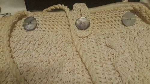 Vintage crocheted ladies handbag - lined